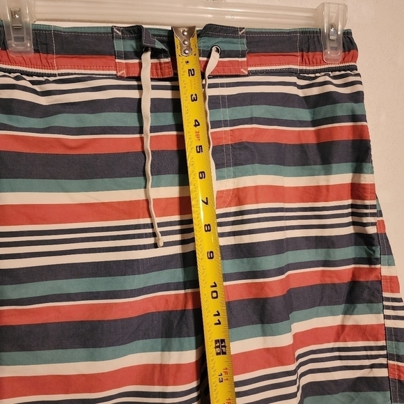 L.L. Bean Swim Trunks 8.5" Shorts Mesh Lined Striped Size M - Picture 4 of 11